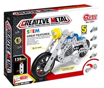 Metal Building Blocks Metal Assembly Building Blocks Motorcycle Series * 139PCS   ITEM NO.： W042538