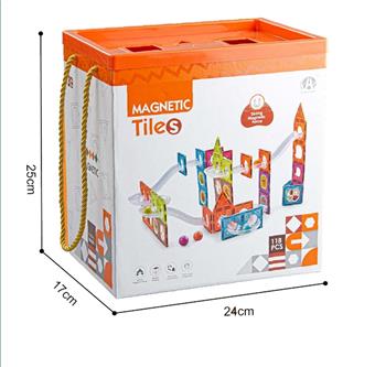 7.5CM transparent track ball magnetic building blocks 118PCS   ITEM NO.： W046616