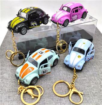 Alloy Power Cartoon Beetle Alloy Car Keychain Pendant   ITEM NO.： W048992