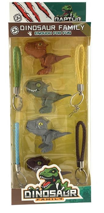 Finger biting dinosaur with 4 keychains   ITEM NO.： W048495