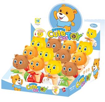 Pressure Cute Bear Cartoon Car (12pcs/box)   ITEM NO.： W042110