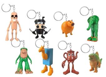 Shanhaijing wooden stick figurine with 8 keychains in OPP bag   ITEM NO.： W055610