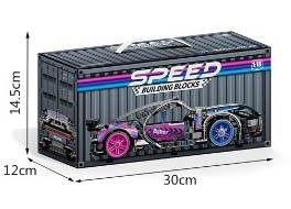 1: 18 Power Car Bugatti Veyron (Cyberpunk) Container Edition 423pcs (Low Price Impulse Edition)   ITEM NO.： W044997
