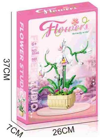 Building Blocks Butterfly Orchid 580PCS - Flower Series   ITEM NO.： W060019