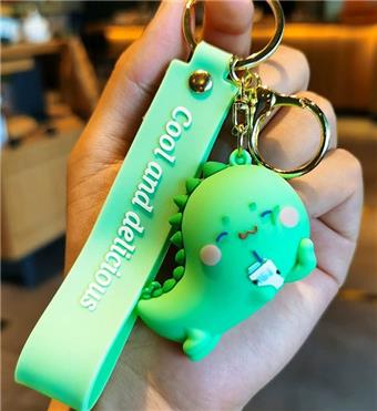 Small dinosaur soft rubber doll keychain, car keychain, backpack, small pendant, couple's small gift, doll machine wholesale   ITEM NO.： W048449