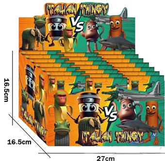 Shanhaijing Wooden Stick Man 24 pieces Tin Bag Display Box with Card   ITEM NO.： W055579
