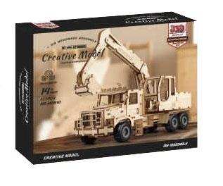 DIY Wooden Assembled Rotary Excavator   ITEM NO.： W042601
