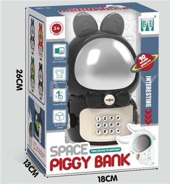 Space Rabbit piggy bank black silver   ITEM NO.： W051621