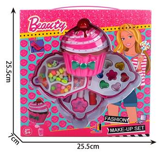 Fashion Barbie cake with three layers of beads and cosmetics   ITEM NO.： W058418