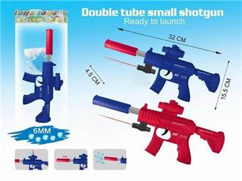 Inflatable water bomb gun, mixed red and blue colors (with one pack of 6MM water bombs), with infrared radiation   ITEM NO.： W063735