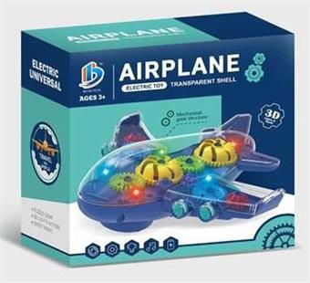 Electric Universal Gear Light Music Plane (GCC) Transparent Electric Plane Electric Helicopter Electric Toy   ITEM NO.： W054238