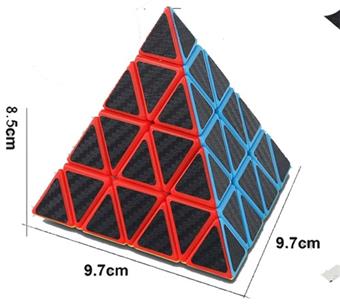 Fourth order carbon fiber pyramid puzzle cube, stress relieving and venting puzzle toy, finger game   ITEM NO.： W042814