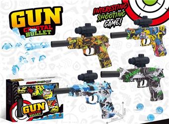 Colorful Water Bullet Gun+Silencing/Four Mixed Models   ITEM NO.： W065337