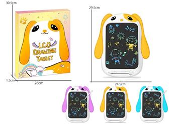 10 inch cartoon big eared dog color screen LCD electronic writing board drawing board graffiti drawing board handwriting board (CR2025 power pack * 1) monochrome clear installation   ITEM NO.： W056492