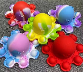 Explosive toy decompression toy cross-border new silicone rodent pioneer toy keychain silicone octopus bubble toy   ITEM NO.： W048499