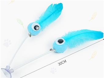 Suction cup double plastic tube eye ball cat toy   ITEM NO.： W062346