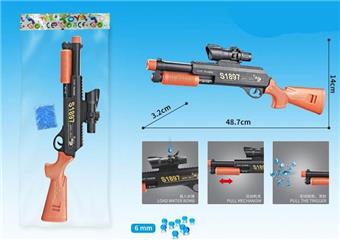 Black manual inflation water bullet gun (with one pack of water bullets)   ITEM NO.： W063702