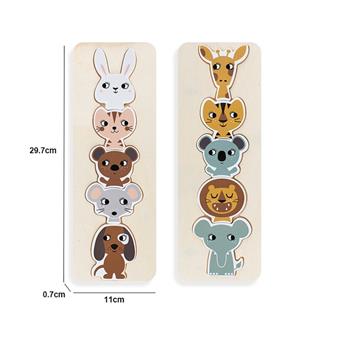 Wooden Five in One Animal Puzzle Children's Puzzle Toy   ITEM NO.： W049492