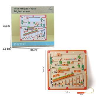 Wooden maze mushroom bead walking tabletop game toy   ITEM NO.： W049477