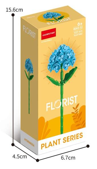 107PCS Blue Hydrangea Flowers   ITEM NO.： W045124