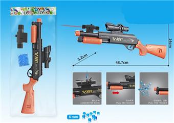 Black manual inflation water bomb gun with infrared (comes with a pack of water bombs)   ITEM NO.： W063703