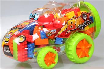 Q-version F1 racing puzzle building block multi-color mixed weighing 350 grams (approximately 100-120PCS)   ITEM NO.： W046248