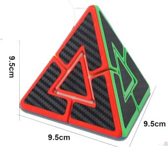 Maifeite Carbon Fiber Pyramid Puzzle Cube Stress Relief and Release Puzzle Toy Finger Game   ITEM NO.： W042811