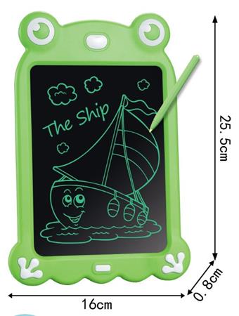 LCD writing board monochrome frog 8.5-inch (with battery and screwdriver included)   ITEM NO.： W056593