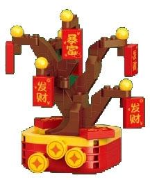 Red envelope tree 135PCS low-priced impulse version - micro particle building blocks   ITEM NO.： W044708