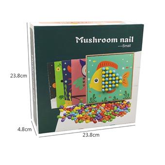 Wooden creative mushroom nail puzzle puzzle puzzle toy   ITEM NO.： W049529