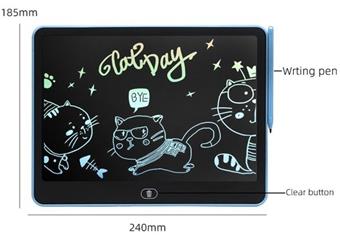 11 inch horizontal monochrome screen LCD electronic writing board drawing board graffiti drawing board handwriting board (CR2025 power pack * 1) monochrome clear installation   ITEM NO.： W056440