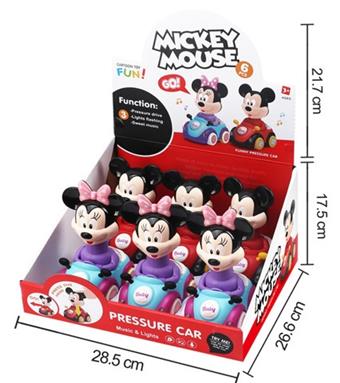 Mickey Pressure Inertia Car (with lights and music) 6pcs/box   ITEM NO.： W042223