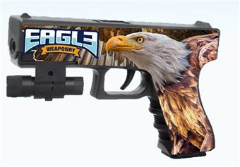 Eagle dual-purpose inflatable water tank gun with infrared, equipped with 3 EVA, one pack of pre soaked water tank and one pack of dry water tank, two mixed versions   ITEM NO.： W063812