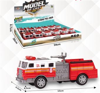 1: 32 simulation fire truck with water gun and regenerative alloy car door opening, 12PCS/box   ITEM NO.： W067660