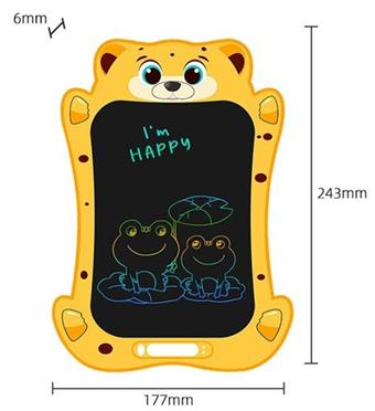 9-inch cartoon tiger style color screen LCD electronic writing board drawing board graffiti drawing board handwriting board (CR2025 power pack * 1)   ITEM NO.： W056455