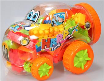 Q-version Beetle Car Puzzle Building Blocks Multi color Mixed Weighing 200g (Approximately 50-60pcs)   ITEM NO.： W046243