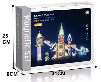 (Space Theme) 7.5CM Star Diamond Light Track Ball Magnetic Plates 69PCS   ITEM NO.： W046711