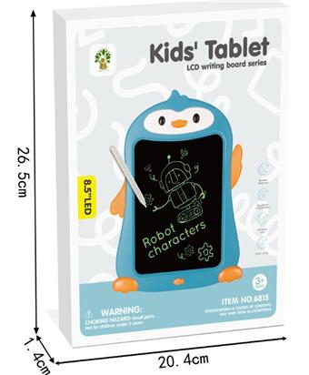 LCD Writing Pad Monochrome 8.5-inch English Penguin (Comes with battery, screwdriver, and pen)   ITEM NO.： W056571