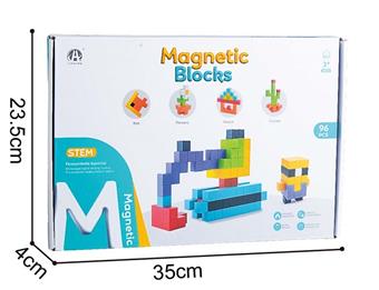 96 pieces of colored cube three-dimensional magnetic building blocks   ITEM NO.： W046705
