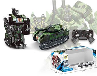 6-way remote control one click transformation tank transformation vehicle (including charging wire and one lithium battery) remote control transformation robot transformation toy   ITEM NO.： W054897