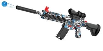 Blue and White Graffiti M416 Electric Water Bullet Gun   ITEM NO.： W064162