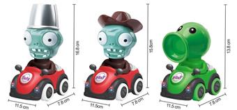 Four wheeled plant zombie pressure car (with lighting and music) 6pcs/box   ITEM NO.： W042176