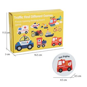 Wooden Puzzle Memory Find Same Transportation Chess 24PCS Parent Child Desktop Game   ITEM NO.： W049381