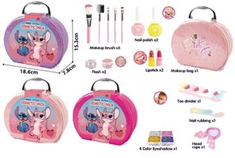 Half round Stitch Sparkling Powder Makeup Bag 16PCS   ITEM NO.： W059469