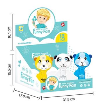 Cute animal hand press fan (12pcs/box)   ITEM NO.： W042129