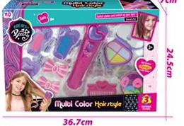 Beautiful hair dye set, children's home play puzzle toys, girls' hair styling, makeup, cosmetics   ITEM NO.： W059957