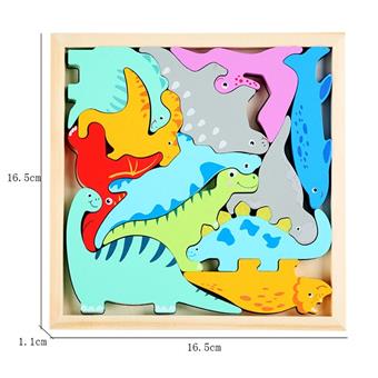 Wooden dinosaur puzzle puzzle puzzle puzzle toy   ITEM NO.： W049404