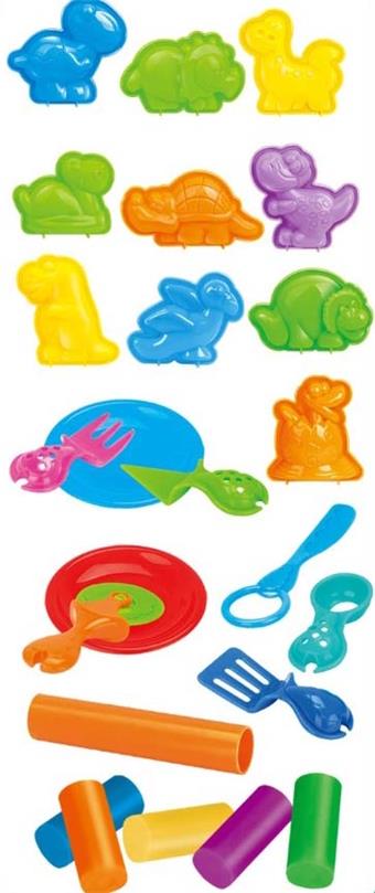 Qile Colorful Mud Dinosaur Set   ITEM NO.： W054044