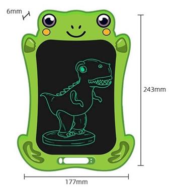 9-inch cartoon frog monochrome screen LCD electronic writing board drawing board graffiti drawing board handwriting board (CR2025 power pack * 1)   ITEM NO.： W056461
