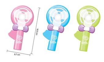 Lollipop hand press fan (12pcs/box)   ITEM NO.： W042132